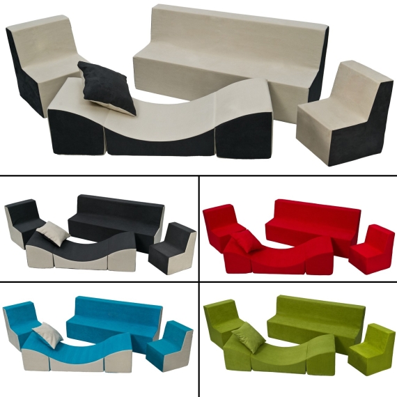 Soft Foam Furniture Set: 2xChair+Sofa+Coach for Kids, Children,Comfy, Relax,Play